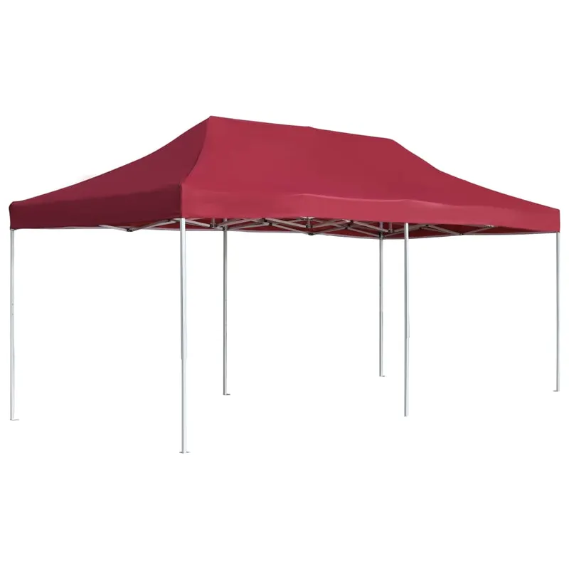 cort de petrecere pliabil profesional, rosu vin, 6x3m, aluminiu
