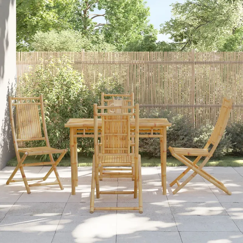 Set mobilier de gradina, 5 piese, bambus