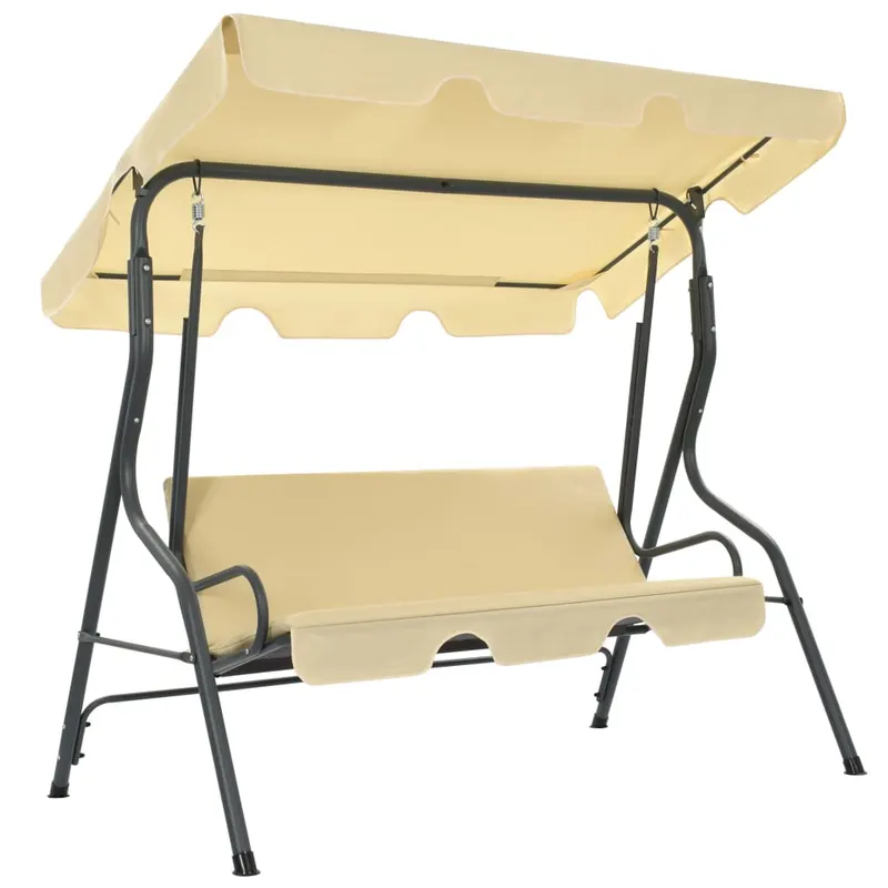 balansoar de gradina, alb crem, 170 x 110 x 153 cm