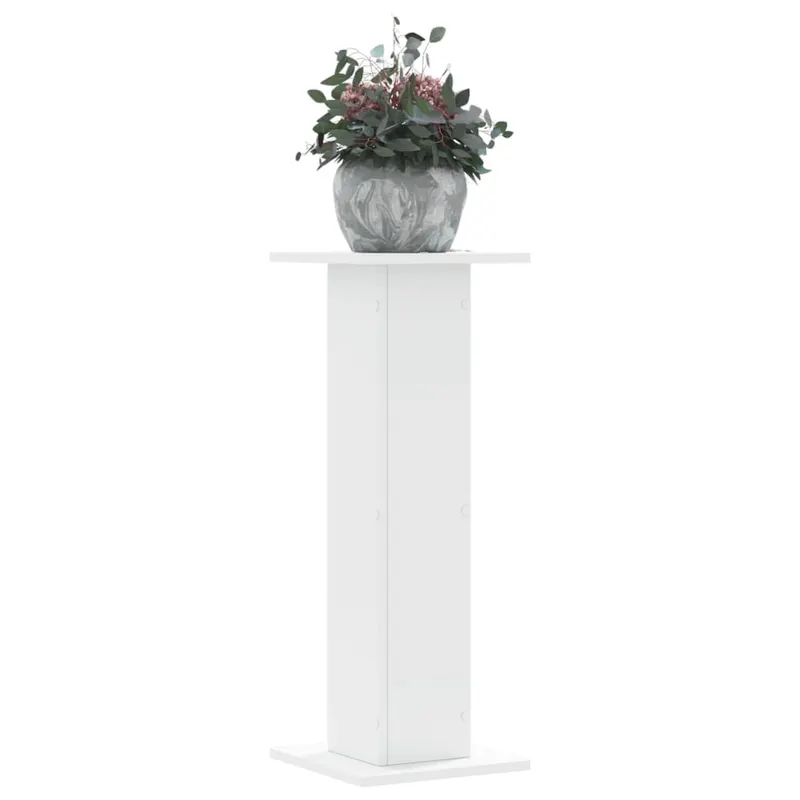 suporturi de plante, 2 buc., alb, 30x30x80 cm, lemn prelucrat