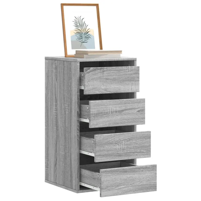 dulap colt cu sertare sonoma gri 40x41x76 cm lemn prelucrat