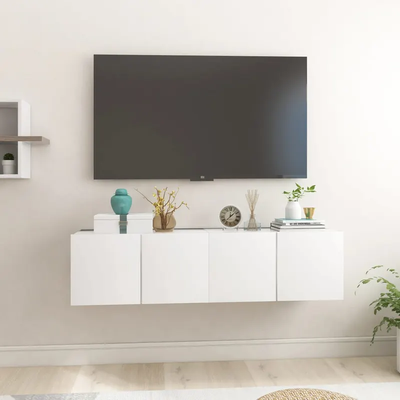 dulapuri tv suspendate, 2 buc., alb, 60x30x30 cm