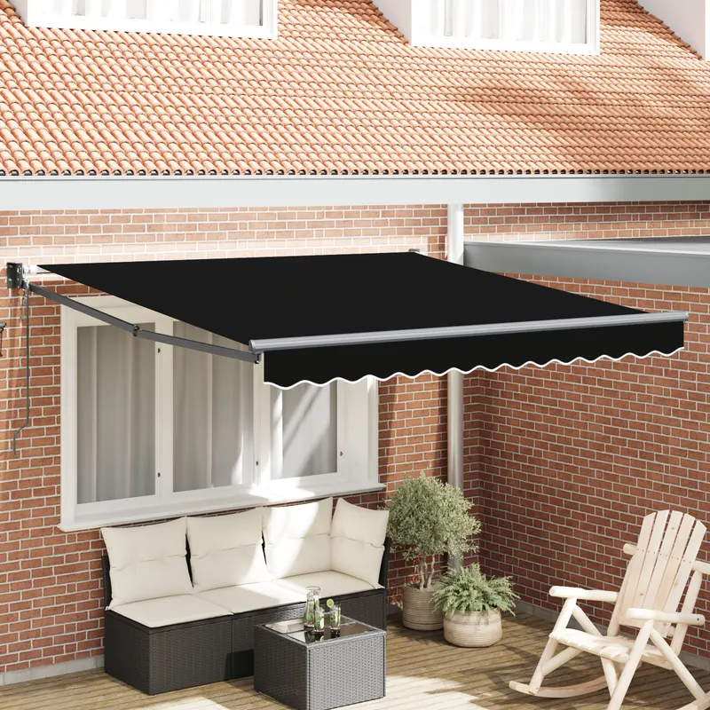 Marchiza retractabila automata neagra 350x250 cm, material de inlocuire pentru marchiza pentru cadrul de 3.5x2.5 m negru