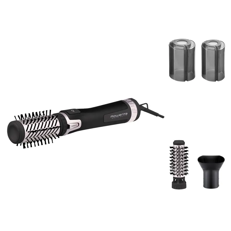 Perie rotativa Rowenta Brush Activ 039; Dry Style CF9550F0, 1000 W, generator de ioni, jet de aer rece, inel de agatare, negru