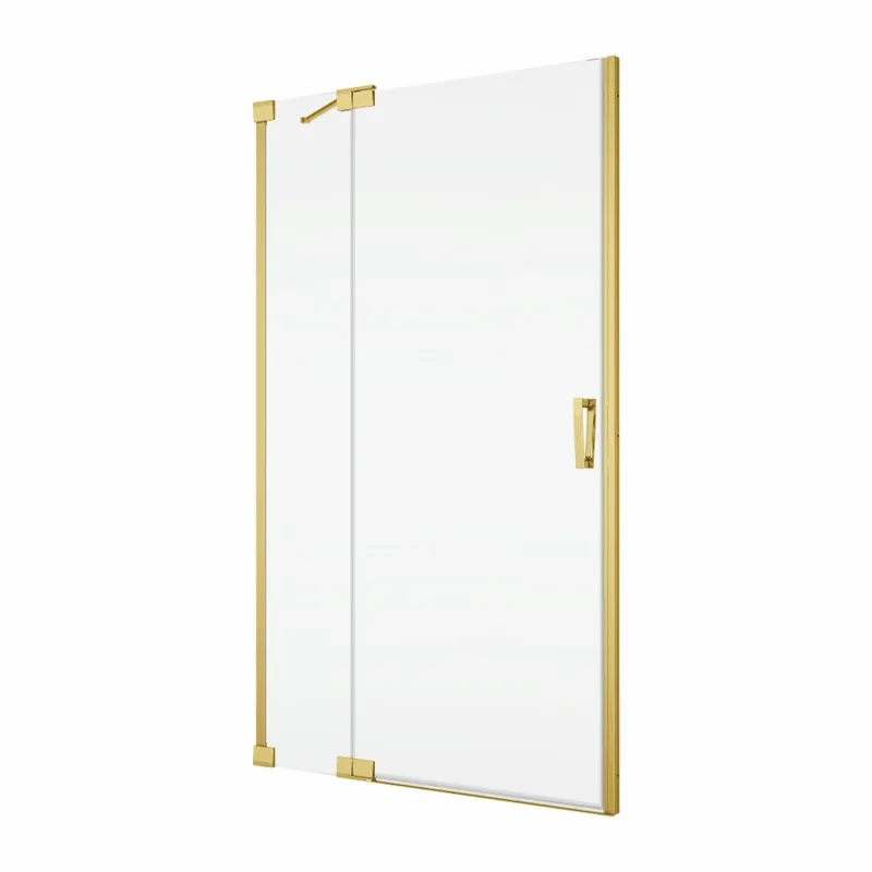 Usa dus batanta 100x200 cm cu segment fix Sanswiss Cadura auriu lucios deschidere stanga