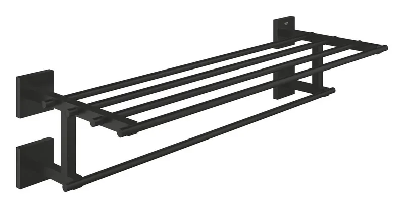 Suport prosop Grohe 410992430, 600 mm, 210 mm, 4 orificii instalare, 5 rafturi, pe perete, metal, Negru