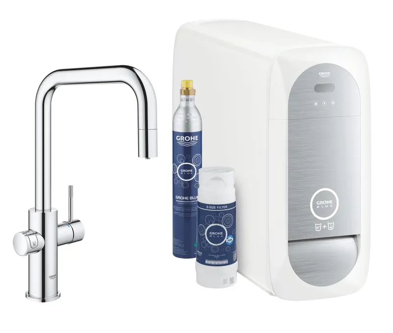 Baterie de bucatarie Grohe 31543000, 1 bar, 393 mm, 224 mm, 1 orificii instalare, 1 sprayuri, 150 unghi pivotare, Crom