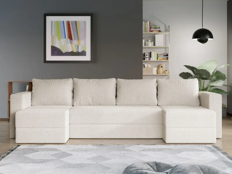 Coltar U Extensibil Alfa plusat aspect lana alba — imaginea 2