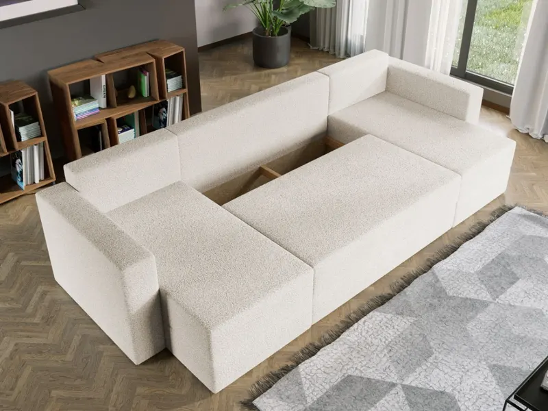 Coltar U Extensibil Alfa plusat aspect lana alba — imaginea 3