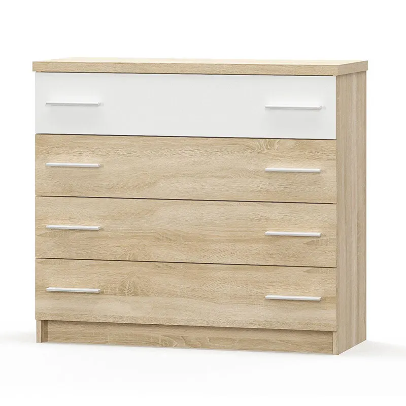 Comoda cu 4 sertare Geneva, Alb, 103x40x92 cm - Alb