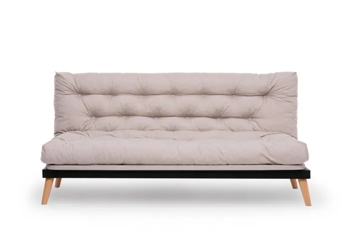 Canapea extensibila SAKI, 3 locuri, crem, 185x82x92 cm