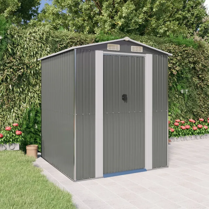 sopron de gradina, gri deschis, 192x191x223 cm, otel galvanizat