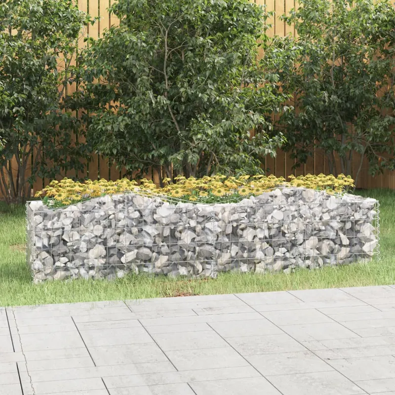 strat inaltat cu gabion arcuit, 200x50x50 cm, fier galvanizat