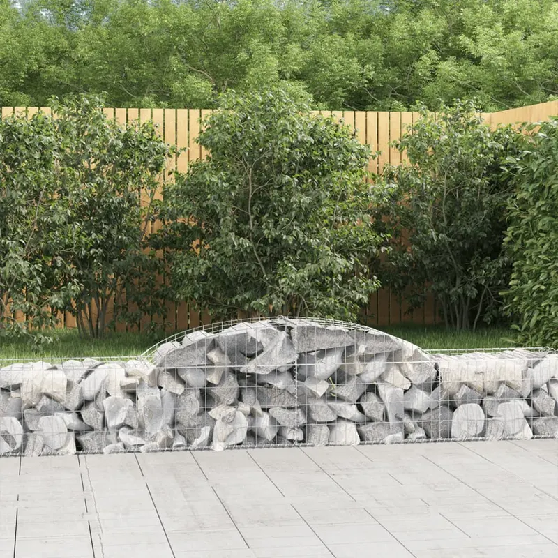 cosuri gabion arcuite, 17 buc., 300x50x40/60cm, fier galvanizat
