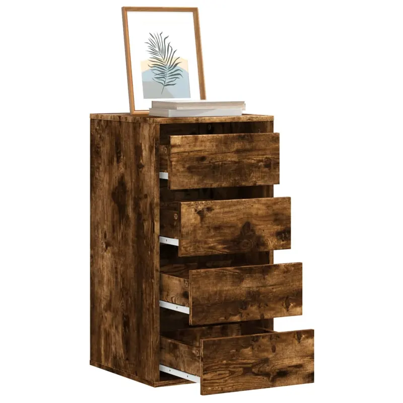 dulap colt cu sertare stejar fumuriu 40x41x76 cm lemn prelucrat