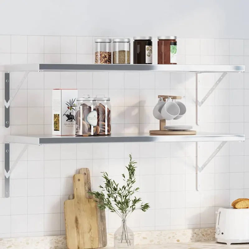 suporturi rafturi, 4 buc., 40x2,5x25 cm argintiu otel inox.