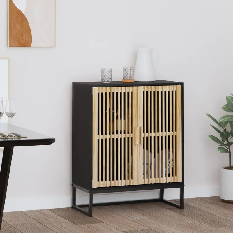 dulap, negru, 60x30x75 cm, lemn prelucrat