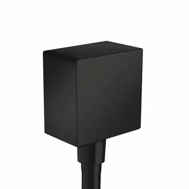 Cot conector dus Hansgrohe FixFit Square negru mat
