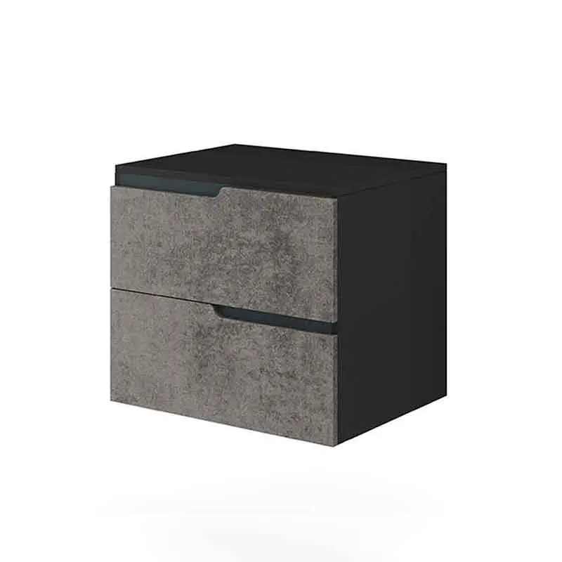 Mobilier cu blat Fluminia Bari 60, blat 2cm inclus, 2 sertare soft close, urban grey