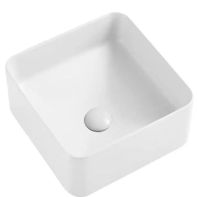 Lavoar pe blat Fluminia Ceres, patrat, 38x38cm, fara orificiu baterie, ceramica sanitara, alb