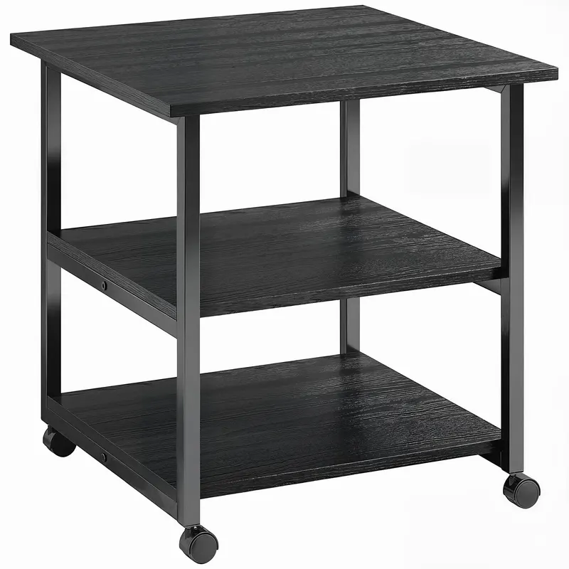 HOMCOM Suport Imprimantă cu Raft de Depozitare, 50x50x52.5 cm, Alb