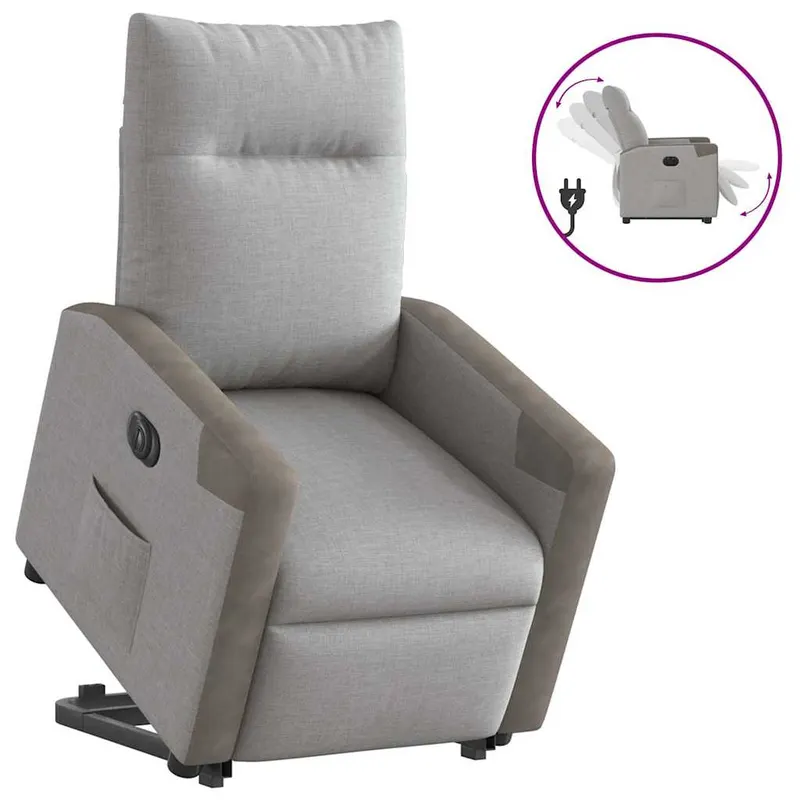 scaun reclinabil electric, tesatura gri nor