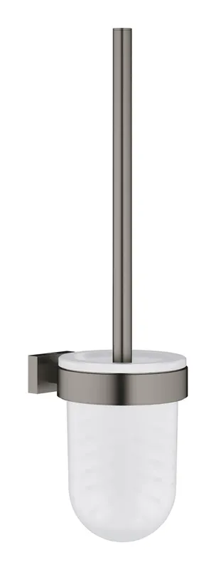 Perie WC Grohe 40513AL1, Essentials Cube, suport perie, fixare ascunsa, sticla, metal, mat, grafit
