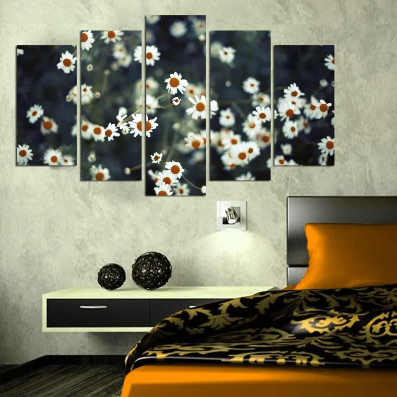 Tablou MDF ( 5 buc ) musetel, Multicolor, 60x110 cm - Multicolor