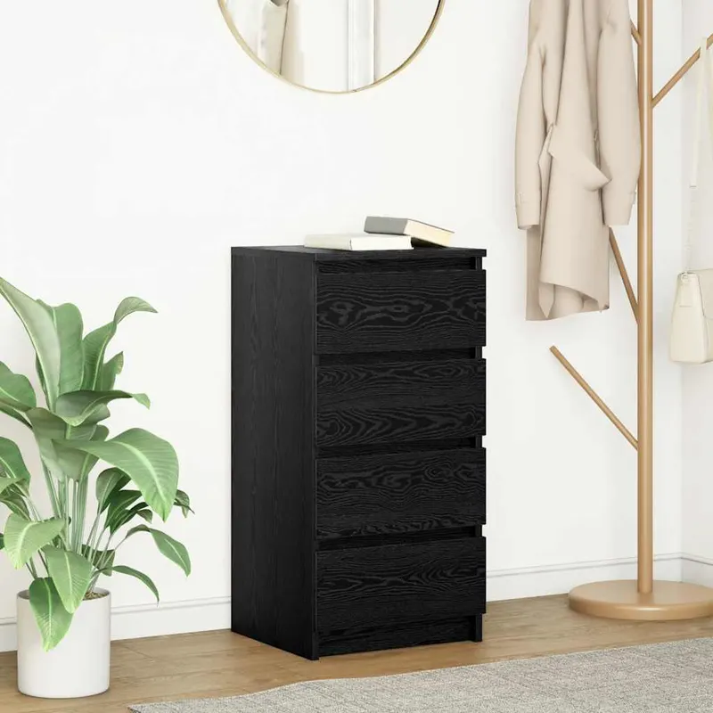 bufeta stejar negru 37,5x35x76 cm lemn prelucrat