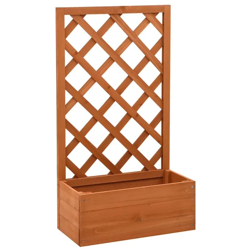 jardiniera cu spalier, portocaliu, 50x25x90 cm, lemn masiv brad