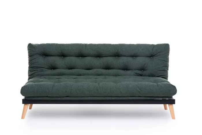 Canapea extensibila SAKI, 3 locuri, verde, 185x82x92 cm