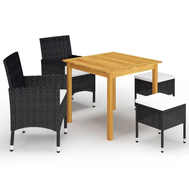 set mobilier de gradina, 5 piese, negru