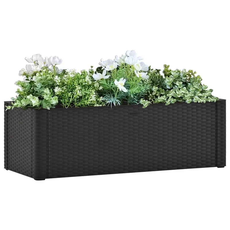 strat inaltat gradina sistem auto-udare, antracit, 100x43x33 cm