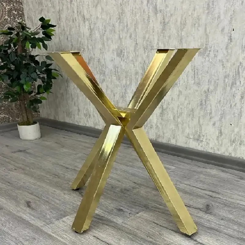 Picioare pentru masa rotunda sau patrata metal, culoare auriu -gold,80 cm
