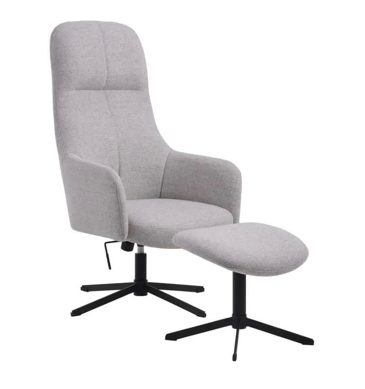 Fotoliu cu taburet RONDAR - Grey