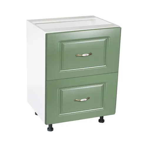 Corp inferior 60 cu 2 sertare metalice greutate Zebra MDF Verde