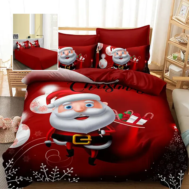 Lenjerie pat finet 3d 6 piese craciun f-xmas68