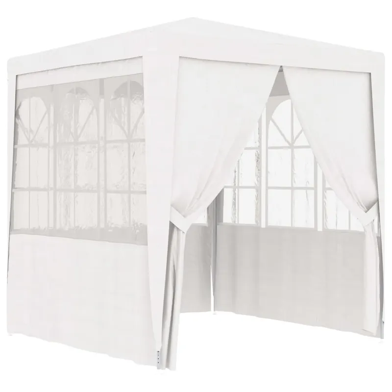 cort de petrecere profesional cu pereti, alb, 2 x 2 m, 90 g/m2