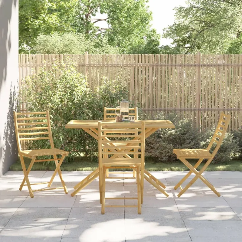 set mobilier de gradina, 5 piese, bambus