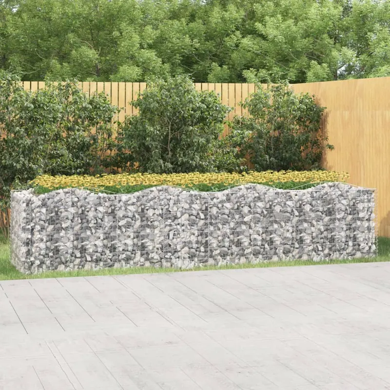 Strat inaltat cu gabion arcuit, 400x100x100 cm, fier galvanizat