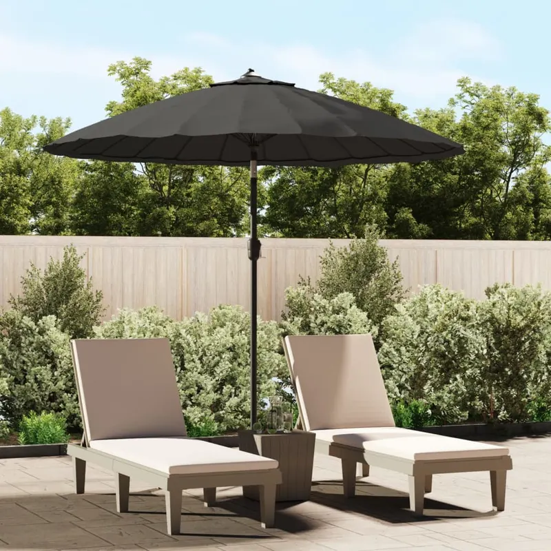 umbrela de soare de exterior, stalp aluminiu, antracit, 270 cm