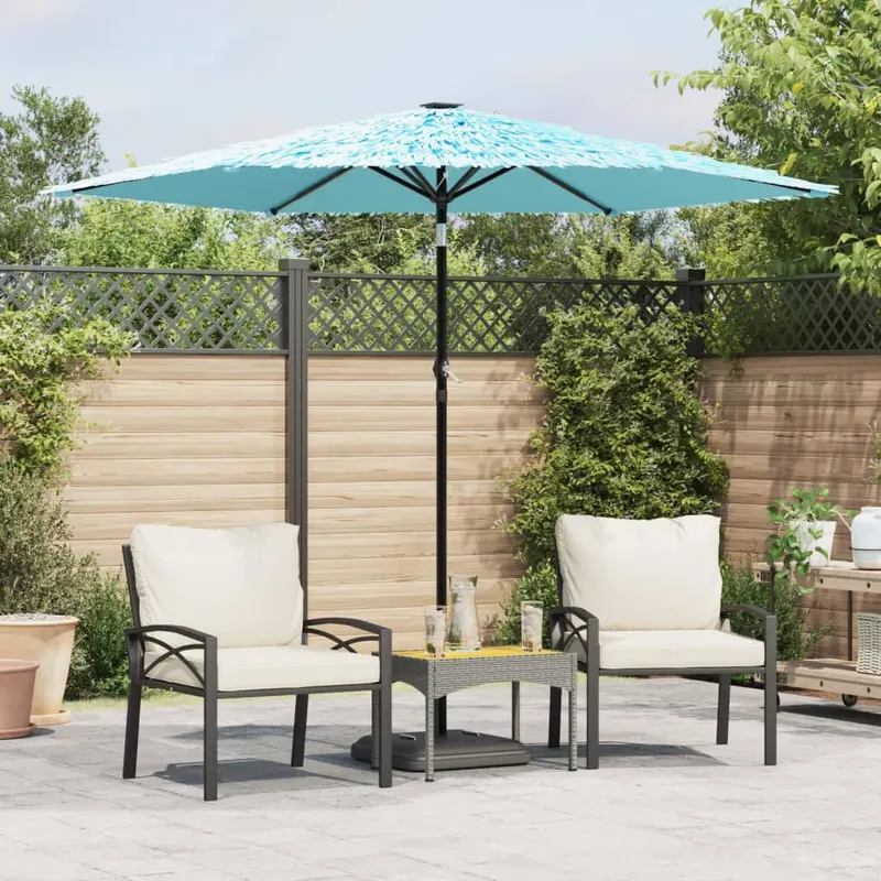 umbrela soare de gradina stalp din otel, albastru 268x268x226cm