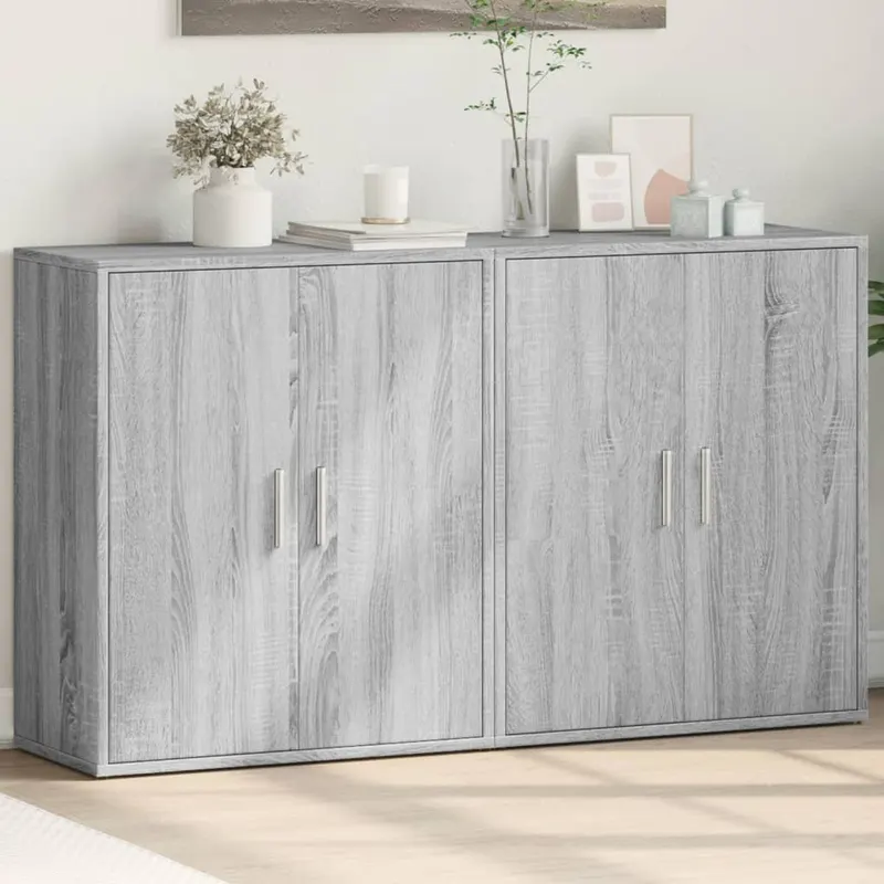 dulapuri, 2 buc., gri sonoma, 60x31x70 cm, lemn prelucrat