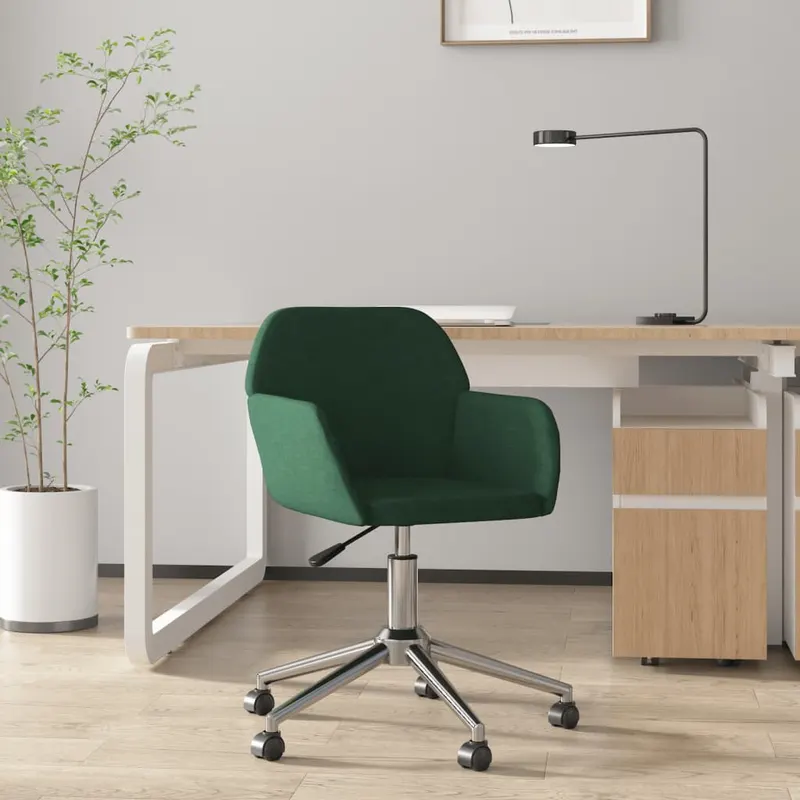 scaun de birou pivotant, verde inchis, textil