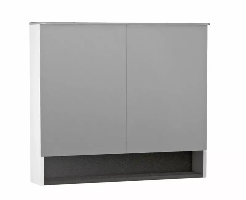 Dulap cu oglinda Oristo Beryl, 80 x 71 x 15 cm, iluminare, mat, alb, 44-SGL2D-80-2