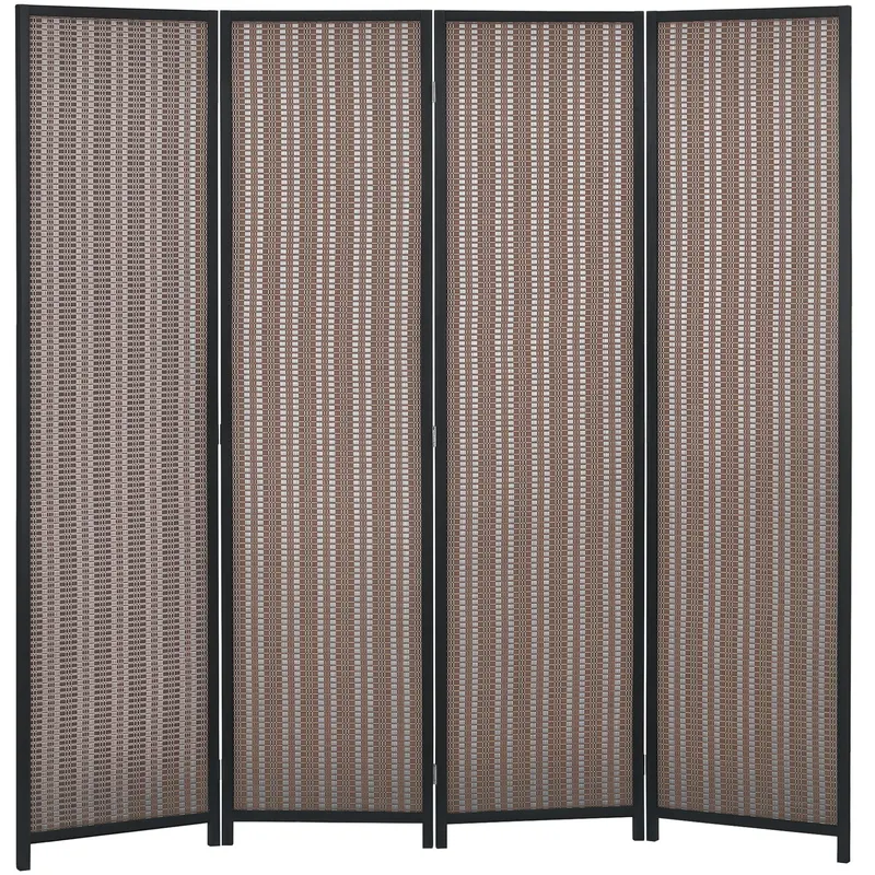 HOMCOM Paravan din lemn divizor de cameră cloison de séparation pliabil 4 panouri 180 x 180 cm maro