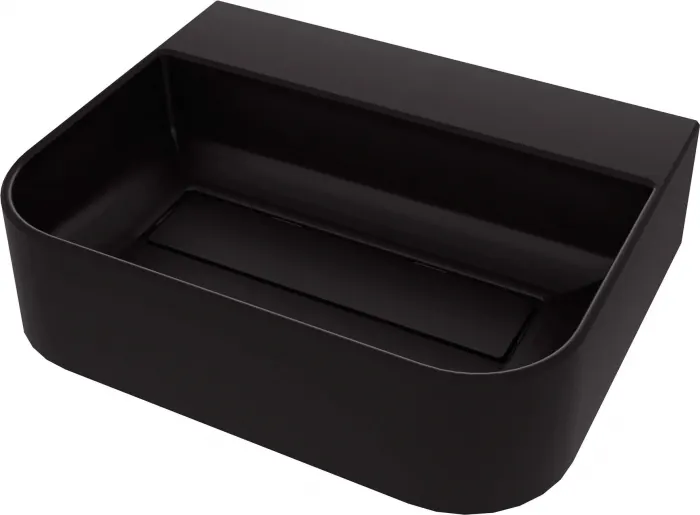 Lavoar din granit, capac scurgere, montare blat, 50.5x40.5 cm, negru, Deante Arnika