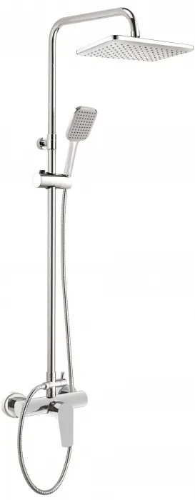 Set de dus cu baterie termostatata crom, palarie, 3 functii, Deante Tubo