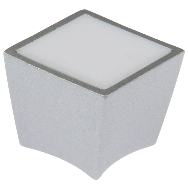 Buton cu insertie Arma BR 172, metal, 25 x 30 mm, satin argint, alb