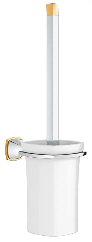 Perie WC Grohe 40632IG0, Grandera, pe perete, meta, ceramica, crom auriu